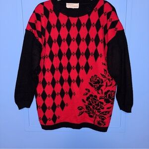 Vintage 90s Argyle Sweater From Sweater Exchange - Women’s Size Large​